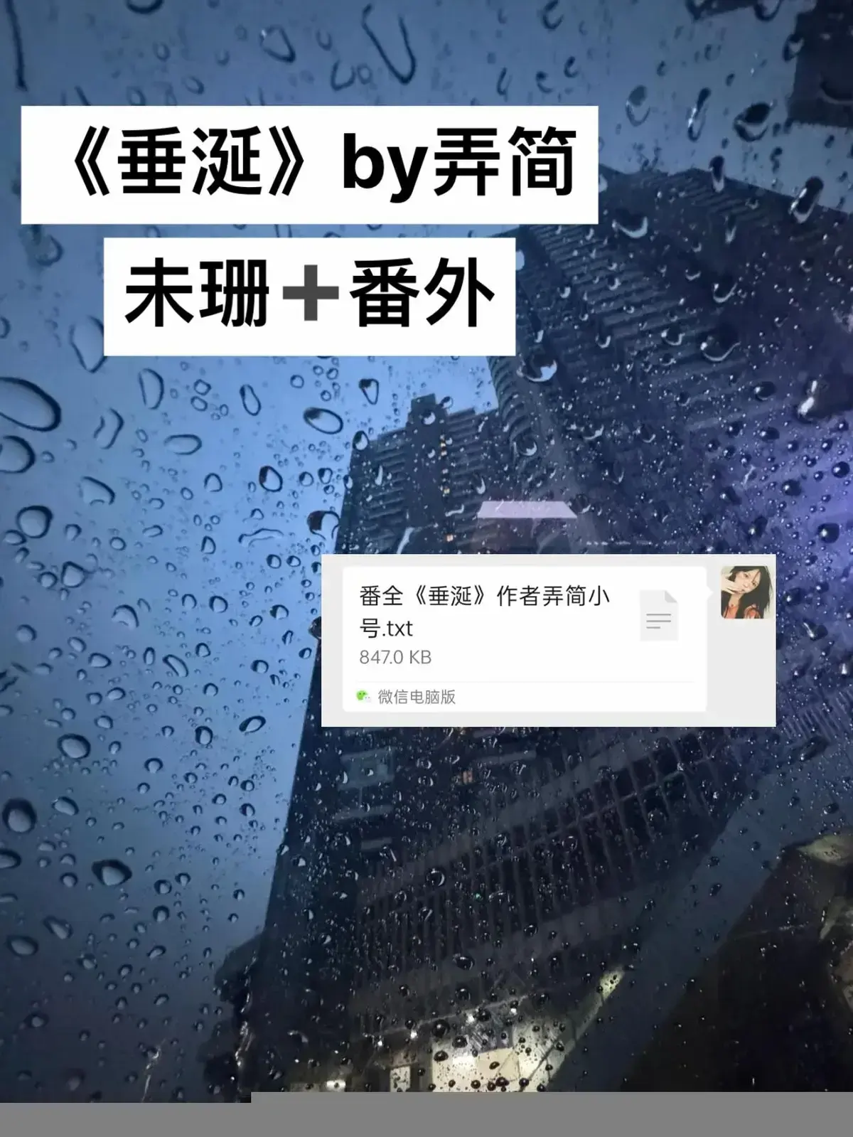 《垂涎》原著未删减TXT全本免费网盘资源 - 垂涎小说by弄简全文阅读下载 - 《垂涎》by弄简全本TXT（未删减+番外）